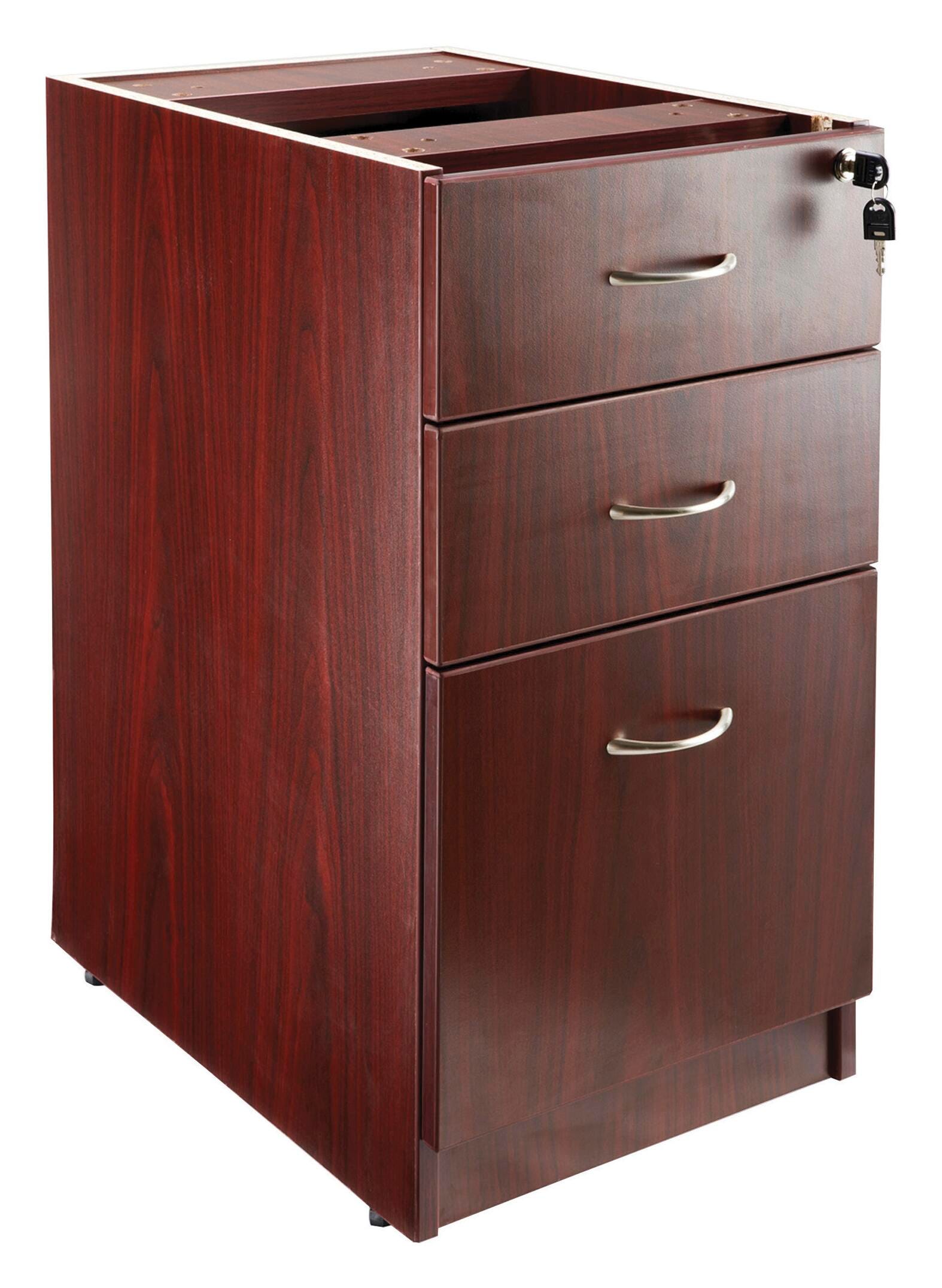Lorell Essentials Series Mahogany Laminate, Box/Box/File, Fixed Pedestal, 15-1/2 x 21-7/8 x 28-1/2 Inches, Mahogany 1505943